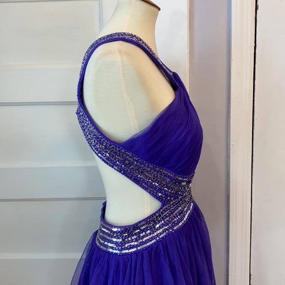 NWOT Blondie Nites Purple Halter Dress, Size 13 - Picture 10 of 16
